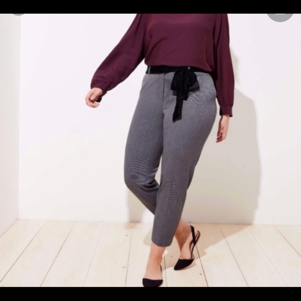 Loft- NEW PLUS slim velvet tie waist pencil